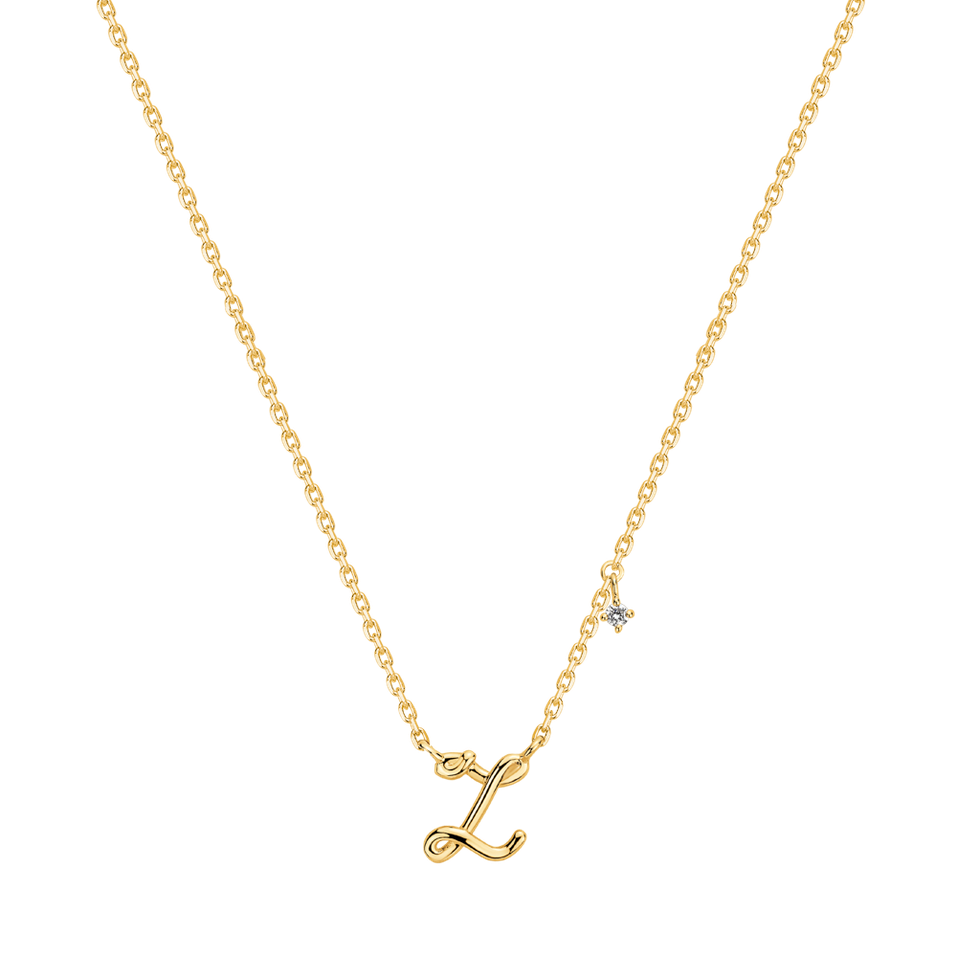 Náhrdelník s diamantom Elegance Letter