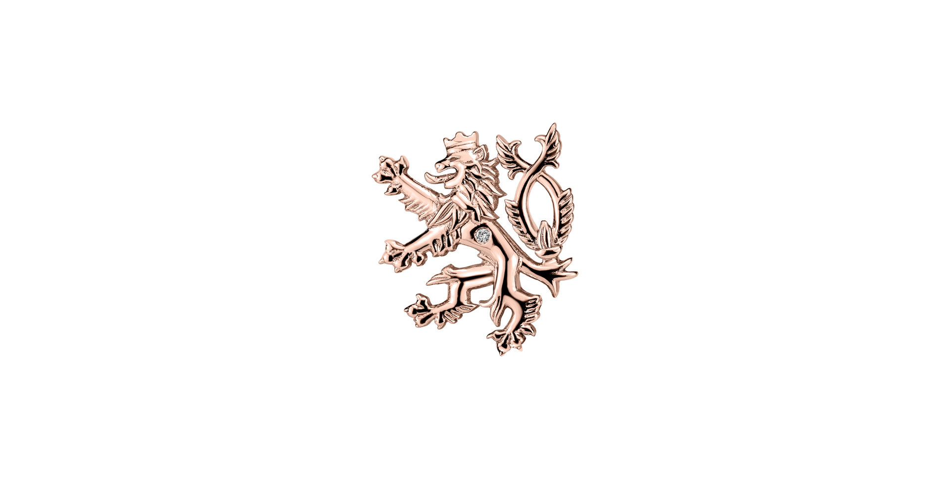 Brošňa s diamantom Heraldic Lion