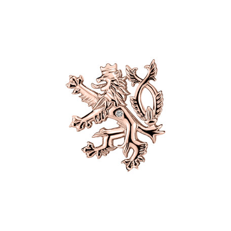 Brošňa s diamantom Heraldic Lion