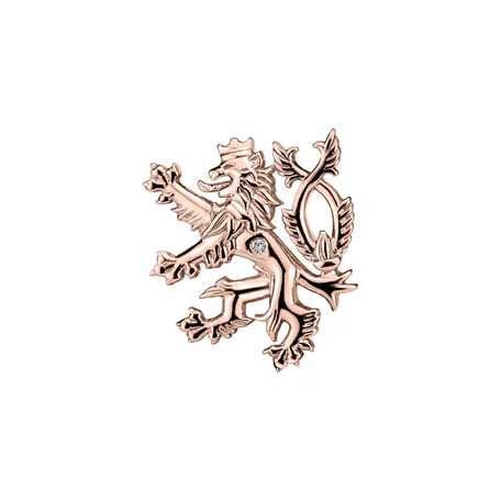 Brošňa s diamantom Heraldic Lion