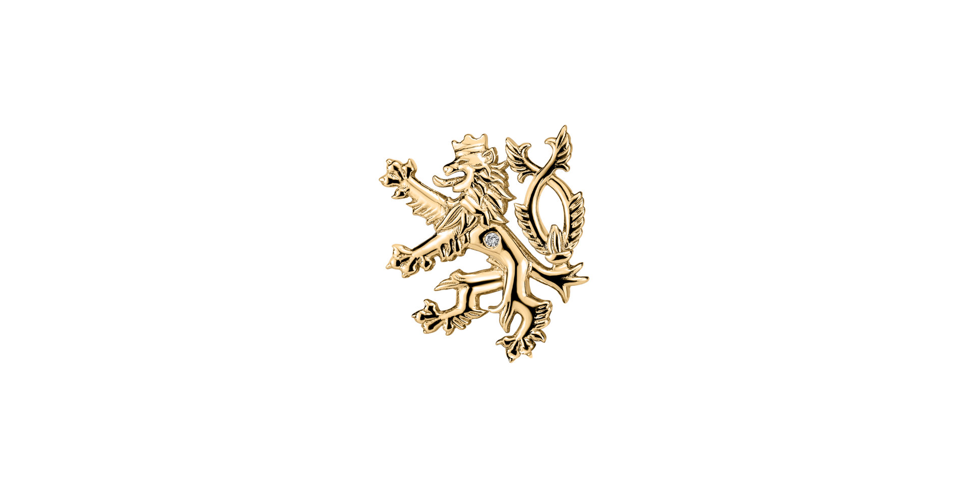 Brošňa s diamantom Heraldic Lion