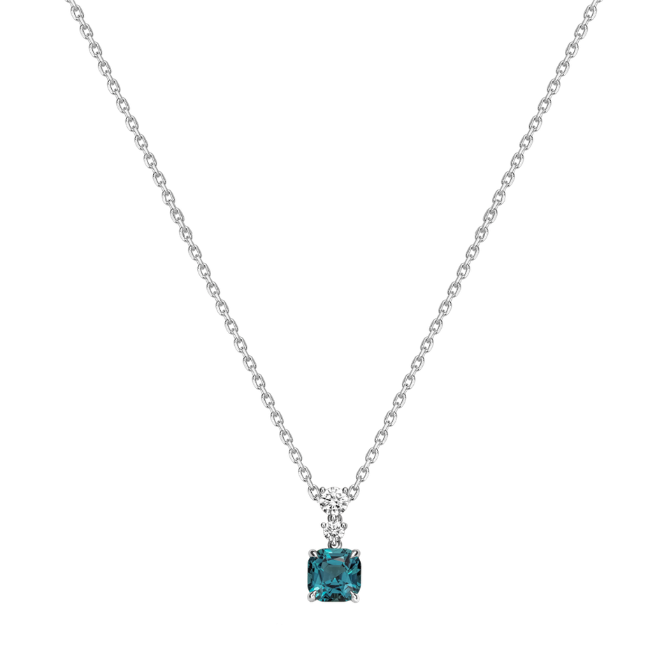 Náhrdelník s diamantmi a turmalínom Seafoam Spark