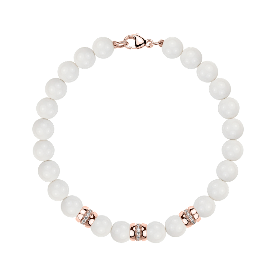 Náramok s diamantmi a achátmi White Mirage