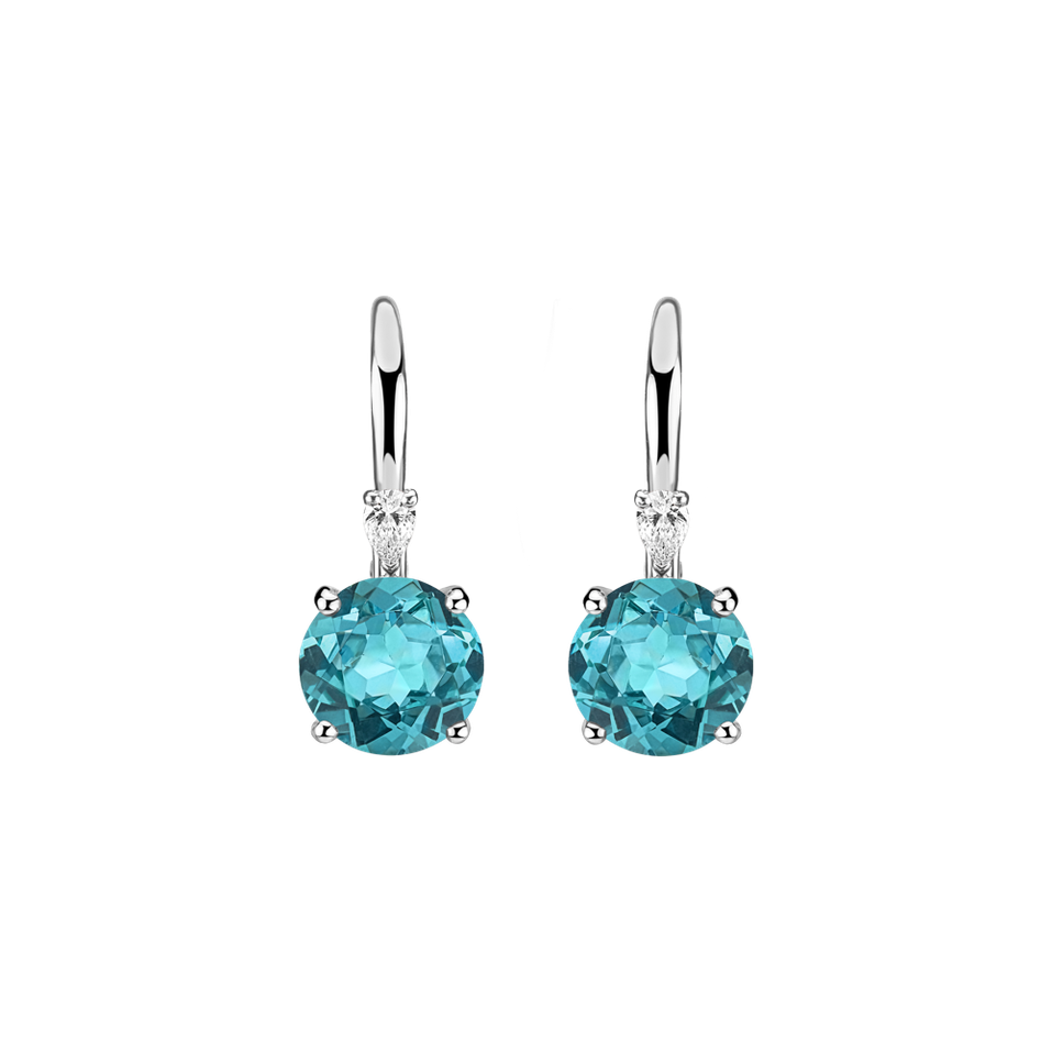 Náušnice s diamantom a apatitom Noctir