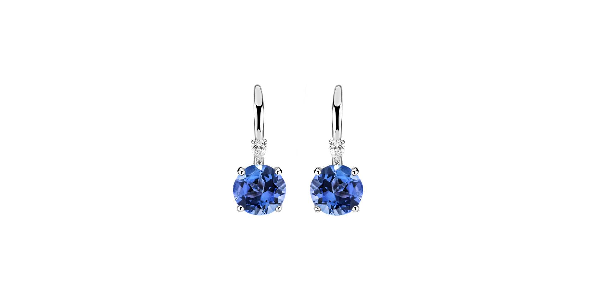 Náušnice s diamantom a tanzanitom Mariella