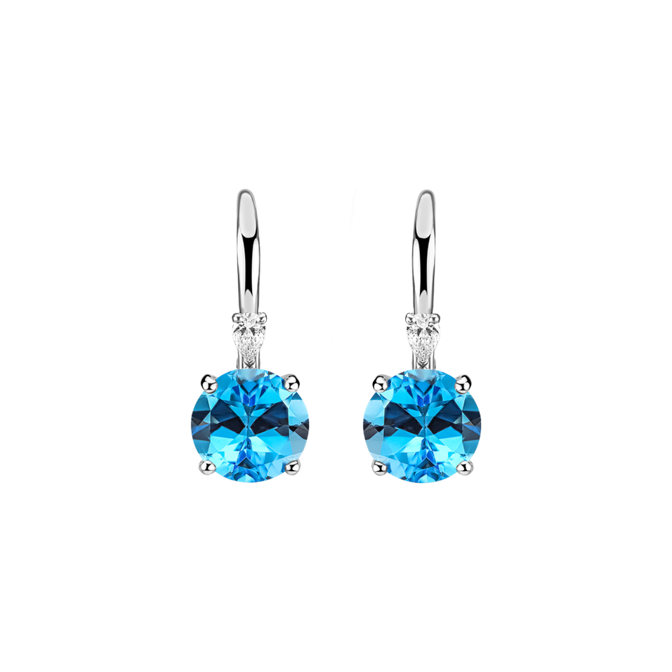 Náušnice s diamantom a topásom Noctir