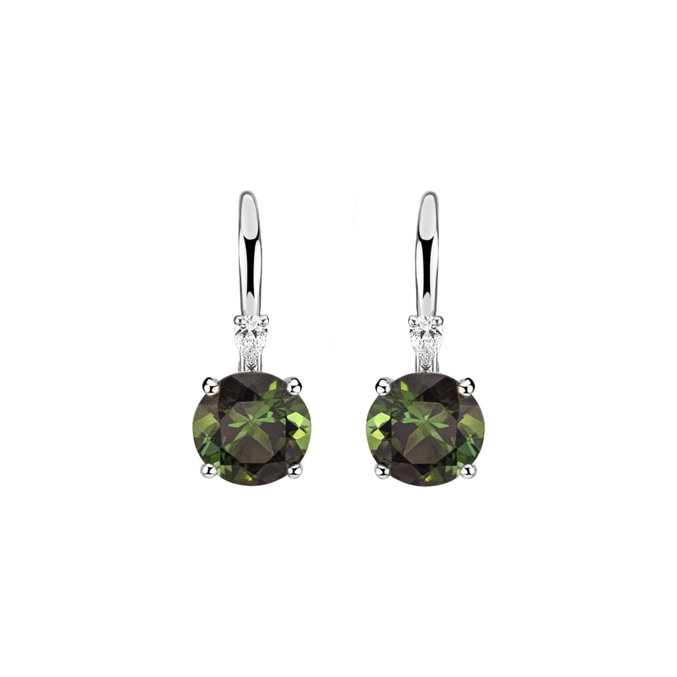 Náušnice s diamantom a turmalínom Noctir