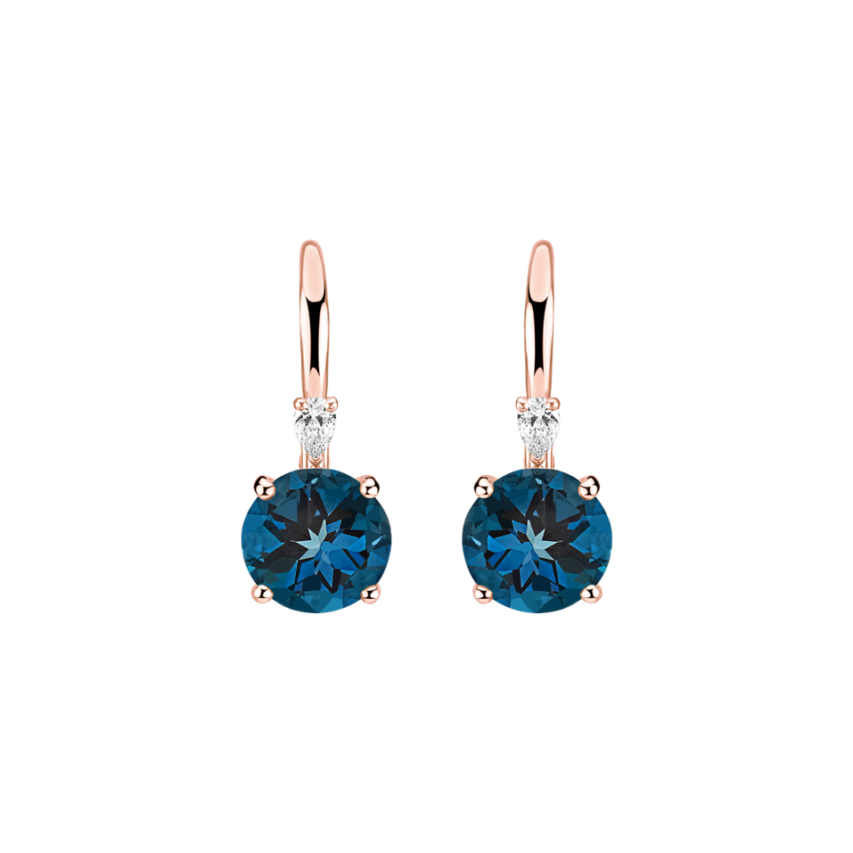 Náušnice s diamantom a topásom Noctir