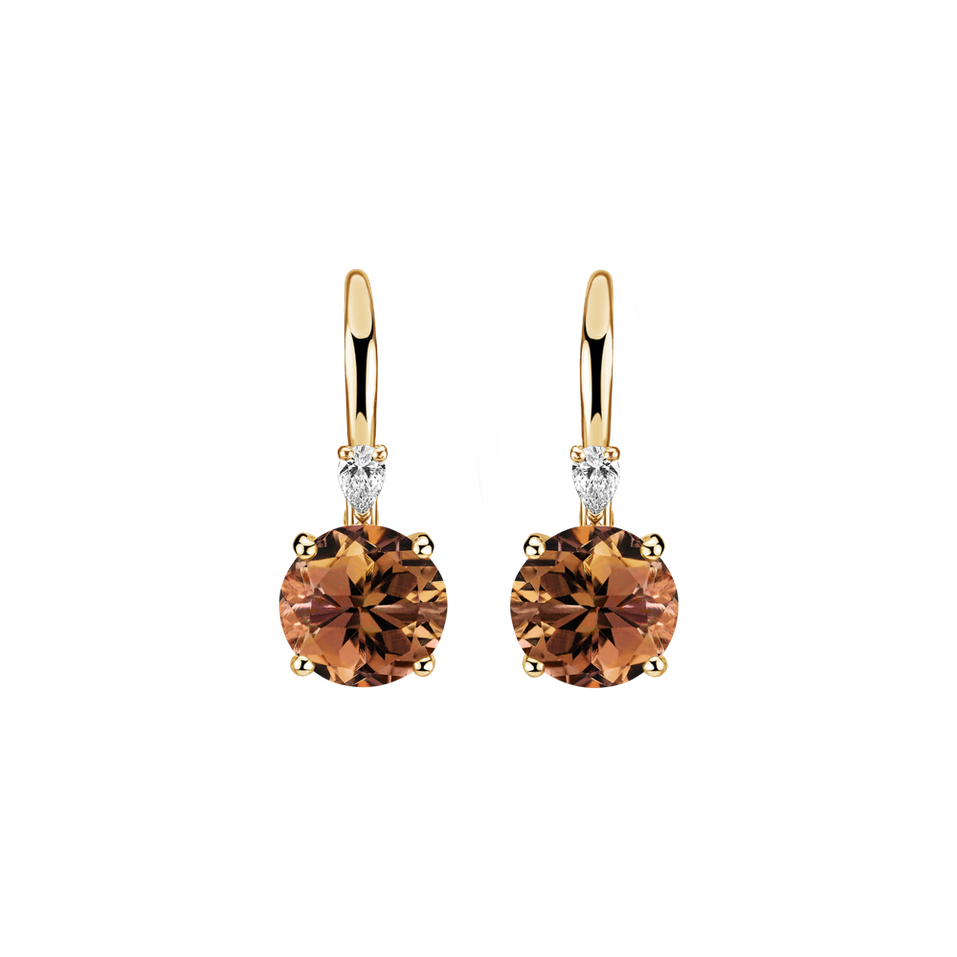 Náušnice s diamantom a turmalínom Noctir