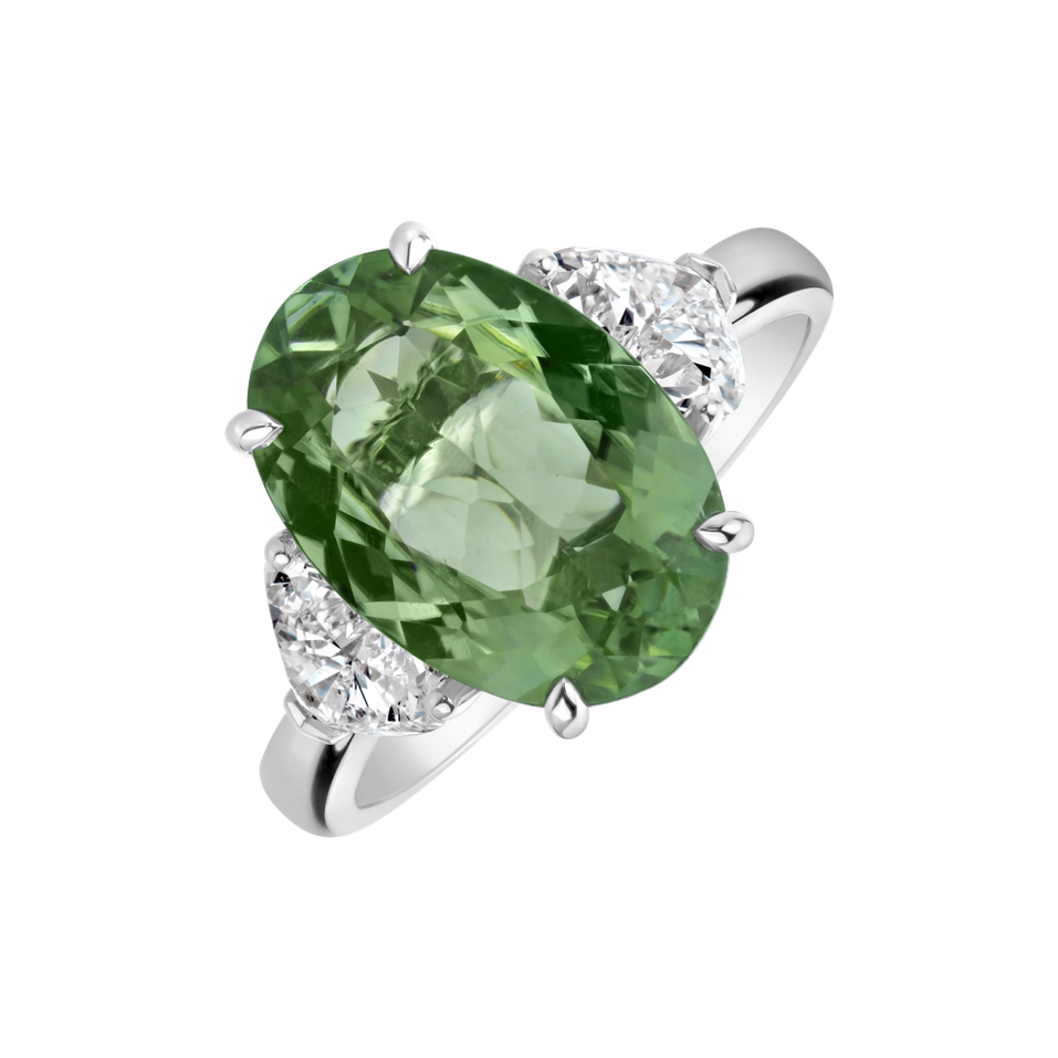 Prsteň s diamantmi a turmalínom Dravyn