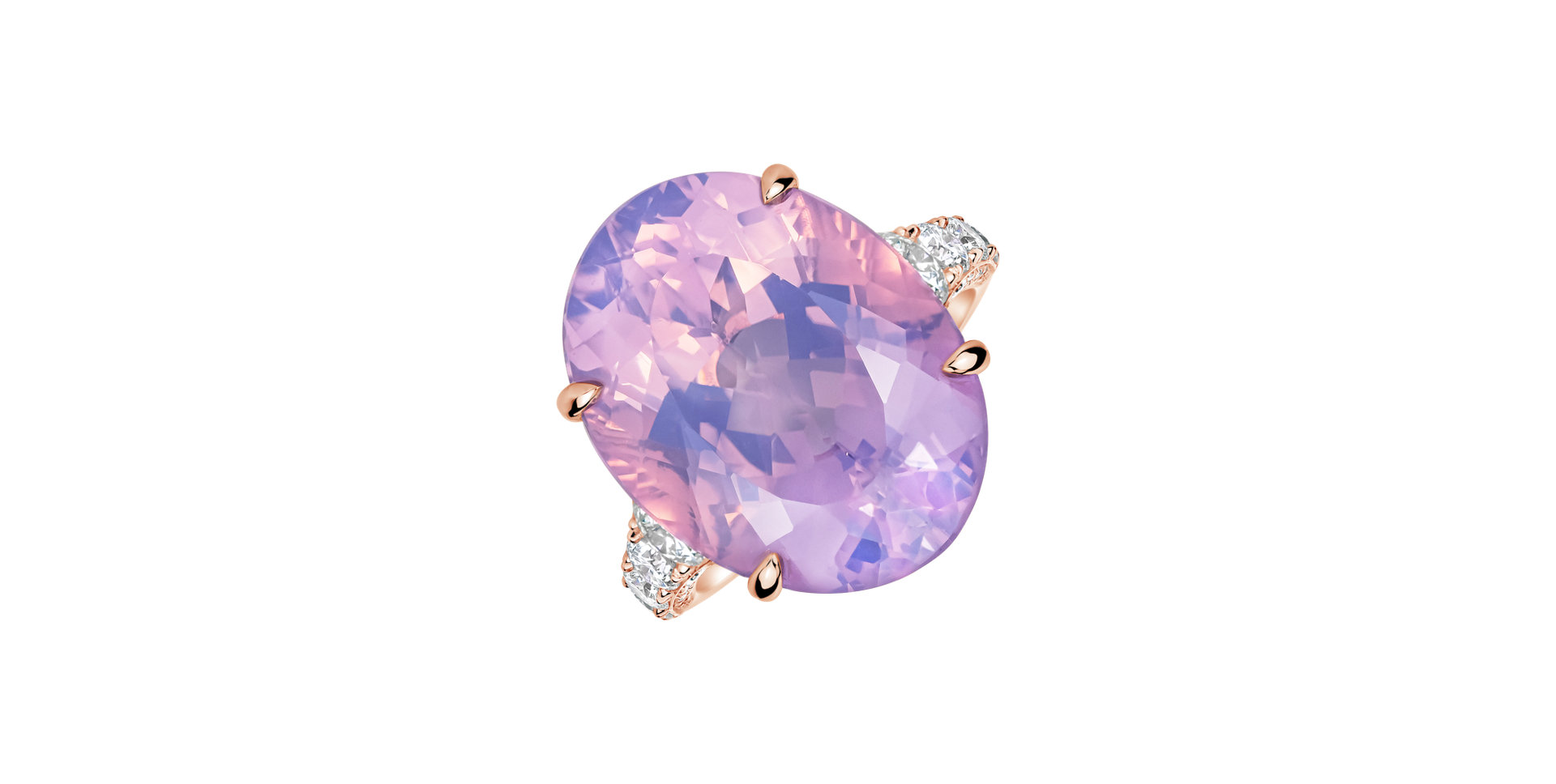 Prsteň s diamantmi a ametystom Mist of Amethyst