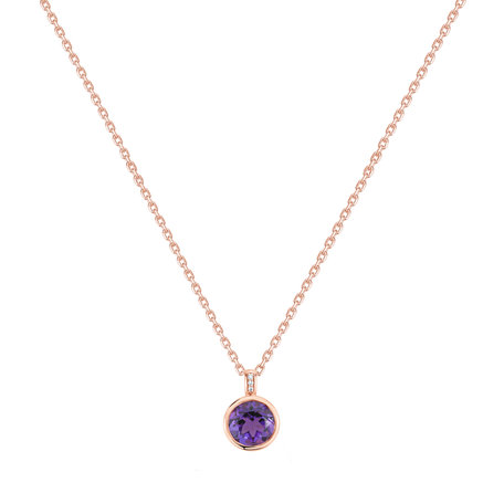 Náhrdelník s diamantmi a ametystom Regal Elegance