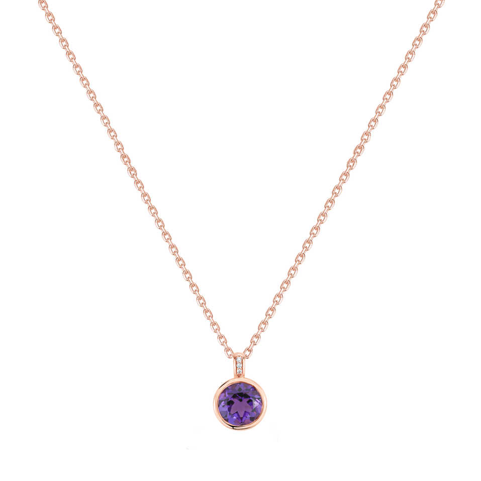Náhrdelník s diamantmi a ametystom Regal Elegance