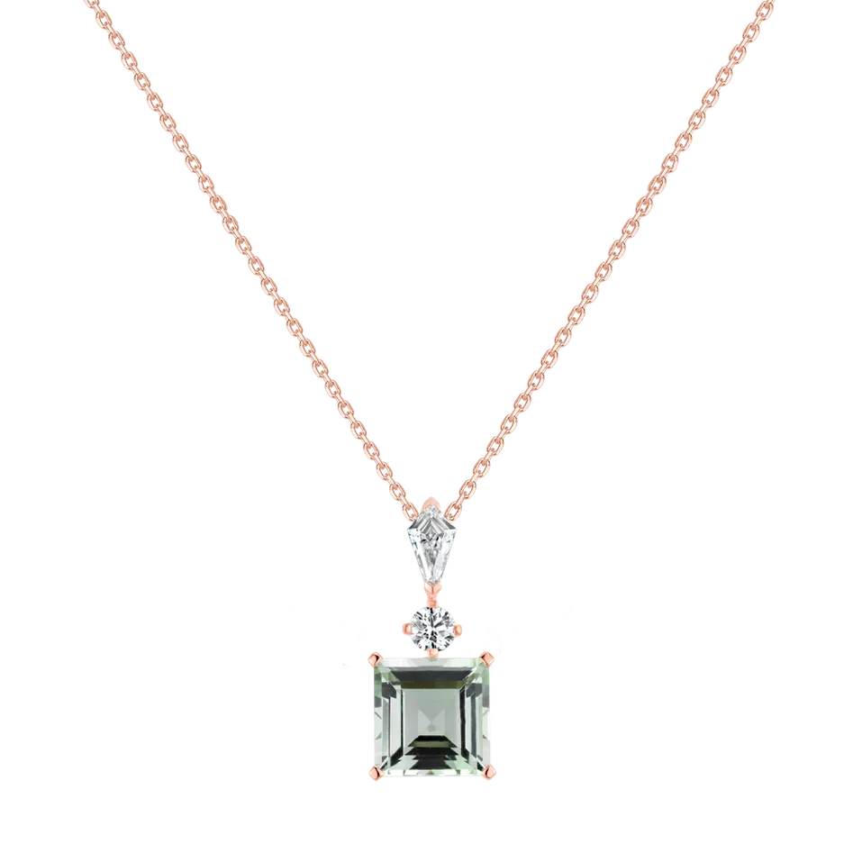 Náhrdelník s diamantmi a turmalínom Green Illusion