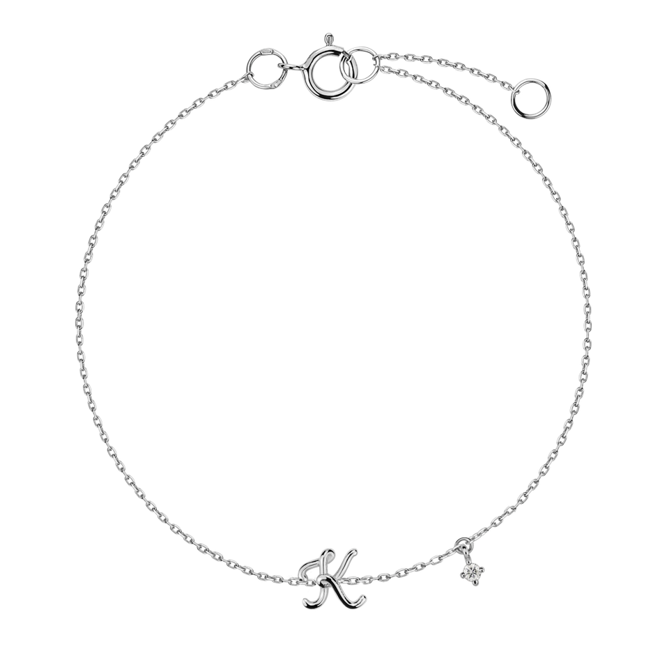 Náramok s diamantom Curly Letter K