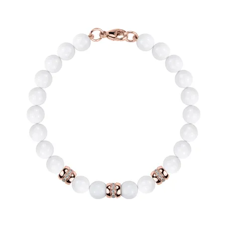 Náramok s diamantmi a achátmi White Mirage
