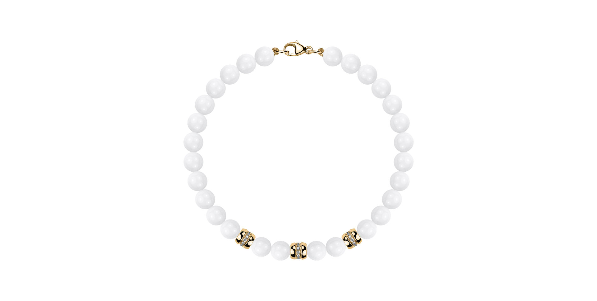 Náramok s diamantmi a achátmi White Mirage