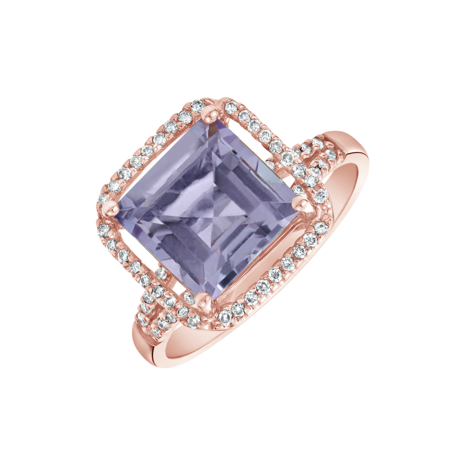 Prsteň s diamantmi a ametystom Unicum Amuletum