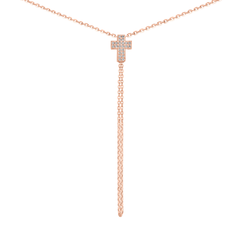 Náhrdelník s diamantmi Divine Cross