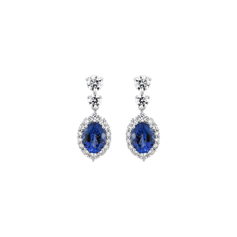 Náušnice s diamantmi a tanzanitom Tanzania Treasure
