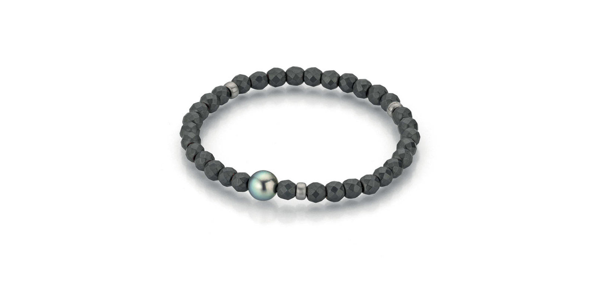 Náramok s hematitom a perlou Bold