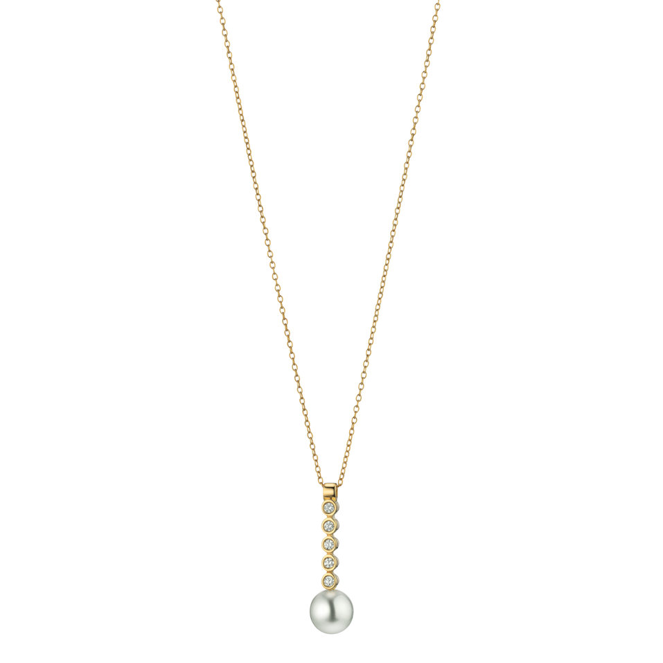 Náhrdelník s diamantmi a perlou Neoclassic