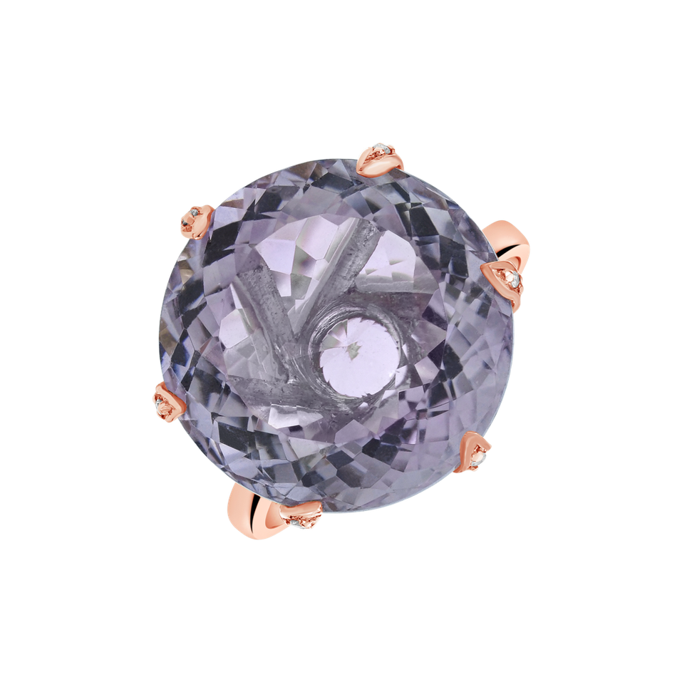 Prsteň s diamantmi a ametystom Audrielle