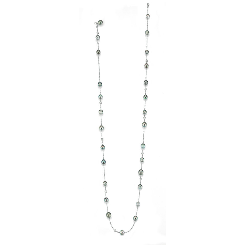 Náhrdelník s diamantmi a perlami Salt´N Pepper