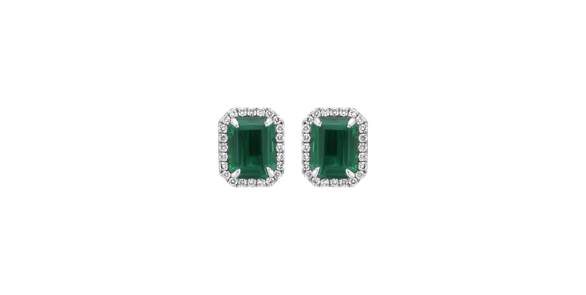 Náušnice s diamantmi a smaragdom Aleen