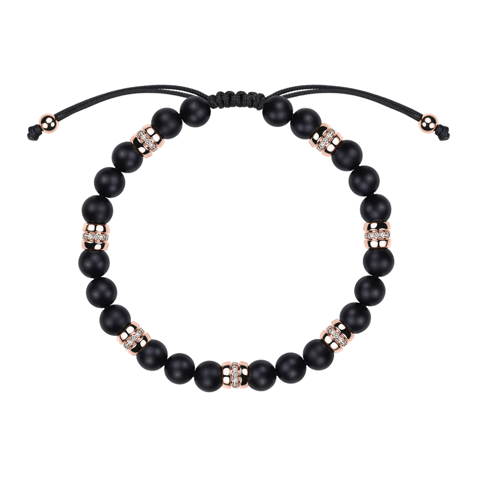 Náramok s diamantmi a achátmi Eclipse String