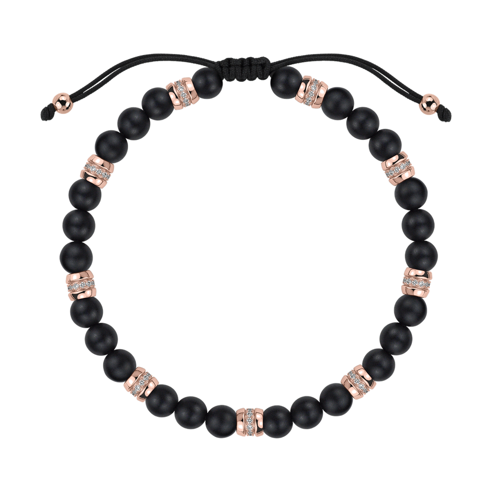 Náramok s diamantmi a achátmi Eclipse String