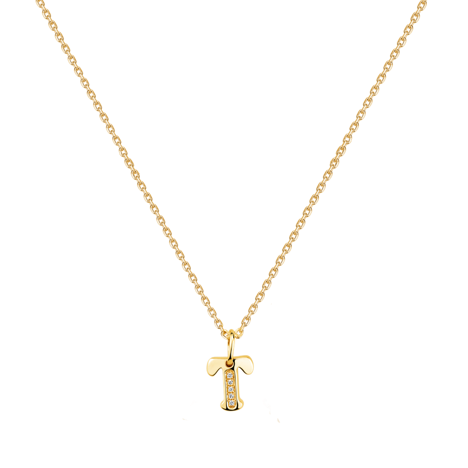 Náhrdelník s diamantmi Dream Letter T
