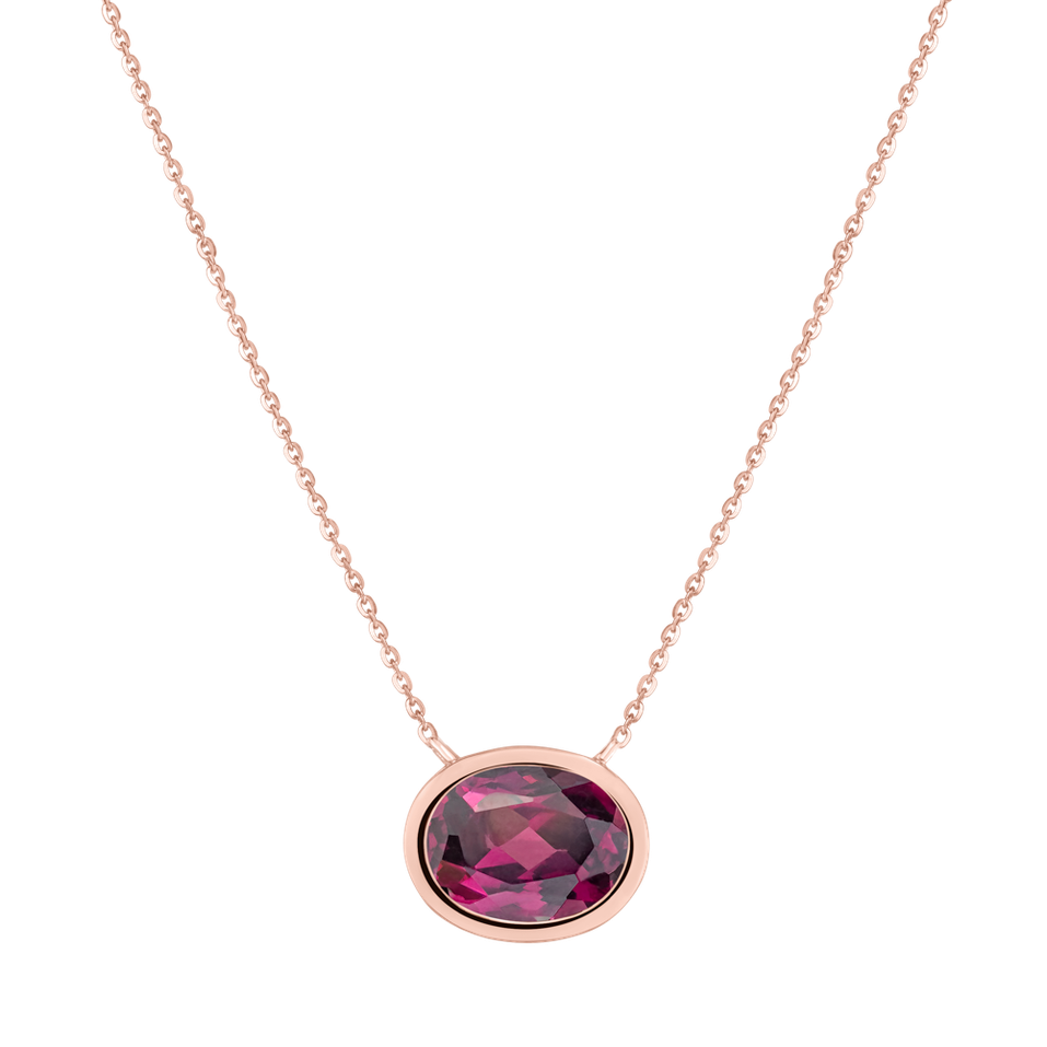 Náhrdelník s rhodolitom Satin Mirror