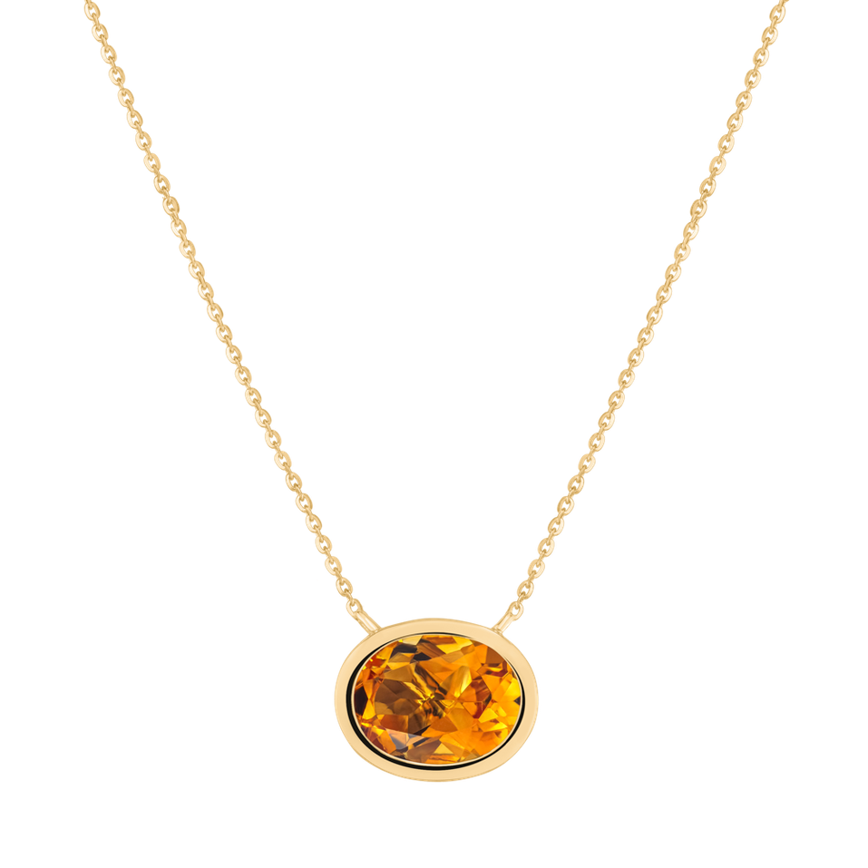 Náhrdelník s citrínom Satin Mirror