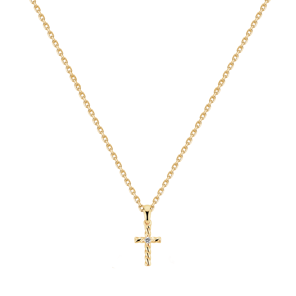 Náhrdelník s diamantom Twisted Cross