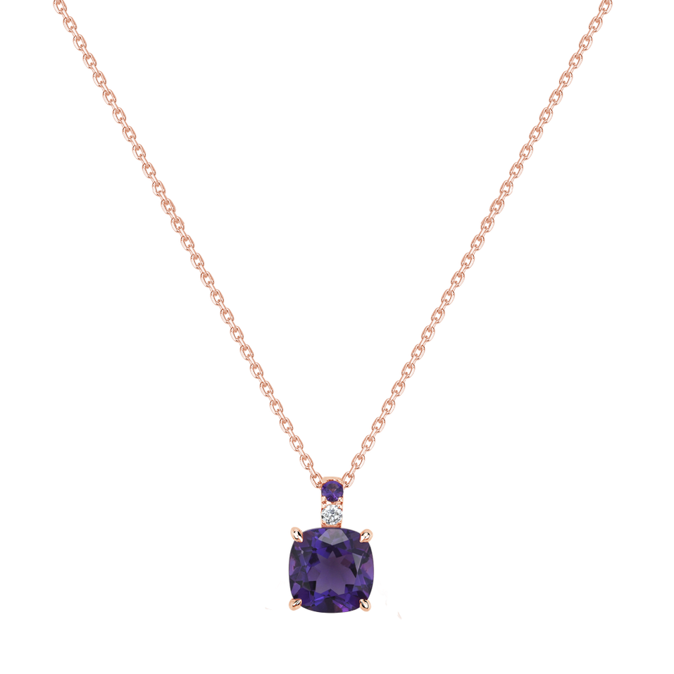 Náhrdelník s diamantom a ametystom Imelda