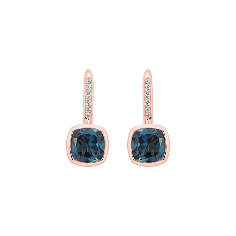 Náušnice s diamantmi a topásom Carelia