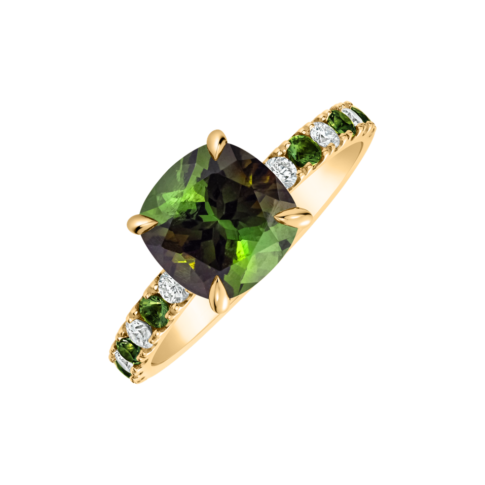 Prsteň s diamantmi a turmalínom Imelda