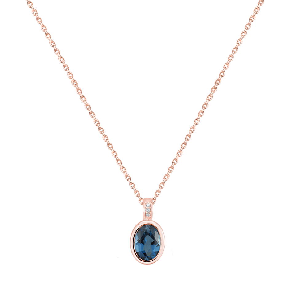Náhrdelník s diamantmi a topásom Elliptical Perfection