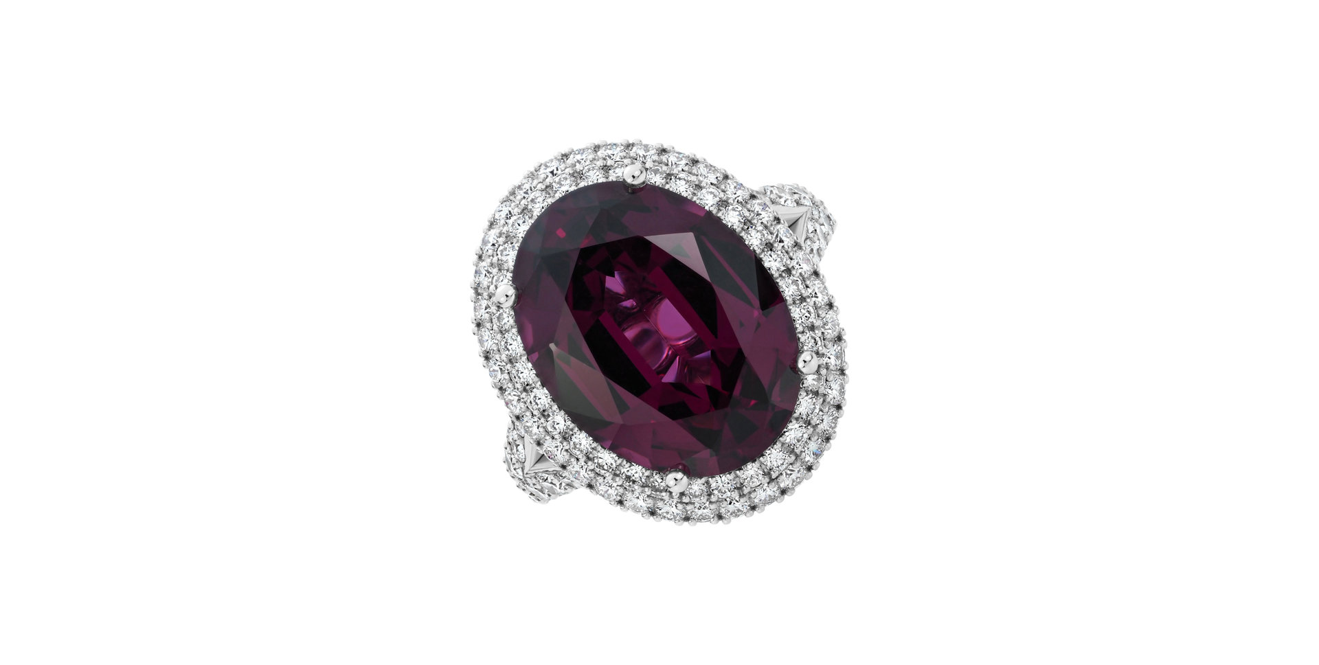 Prsteň s diamantmi a rhodolitom Born of LIght