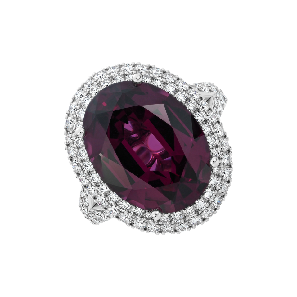 Prsteň s diamantmi a rhodolitom Born of LIght