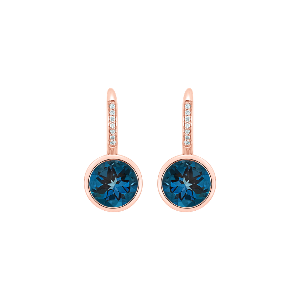 Náušnice s diamantmi a turmalínom Regal Elegance