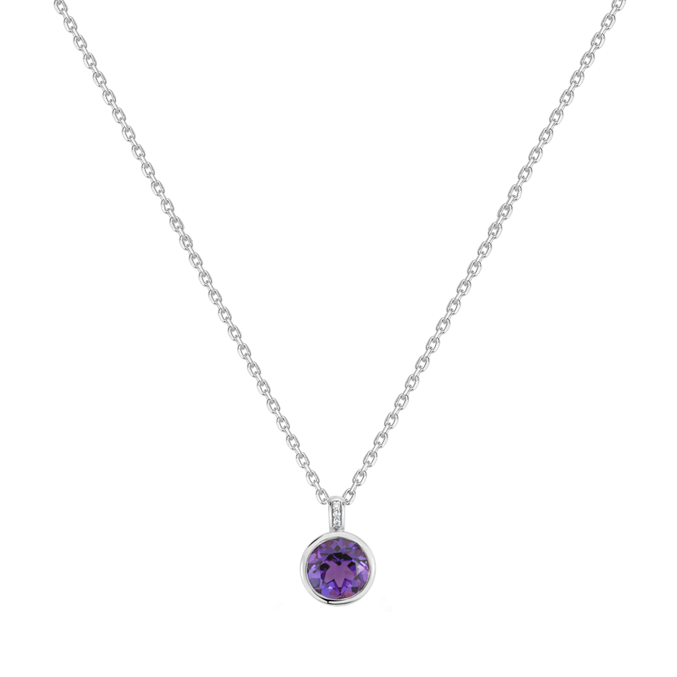 Náhrdelník s diamantmi a ametystom Regal Elegance