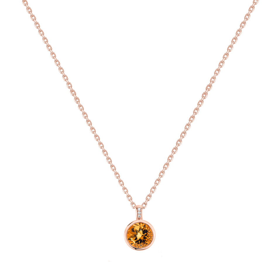 Náhrdelník s diamantmi a citrínom Regal Elegance