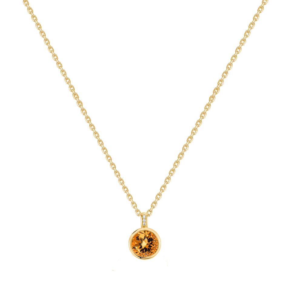 Náhrdelník s diamantmi a citrínom Regal Elegance