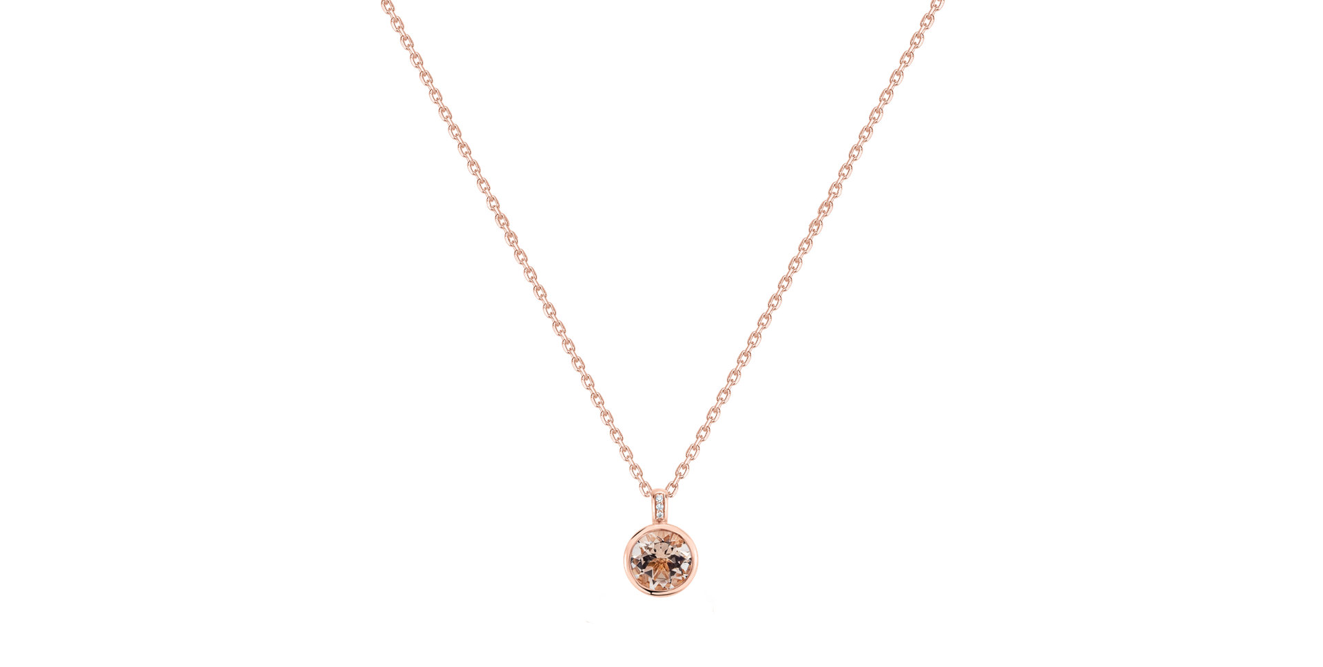 Náhrdelník s diamantmi a morganitom Regal Elegance