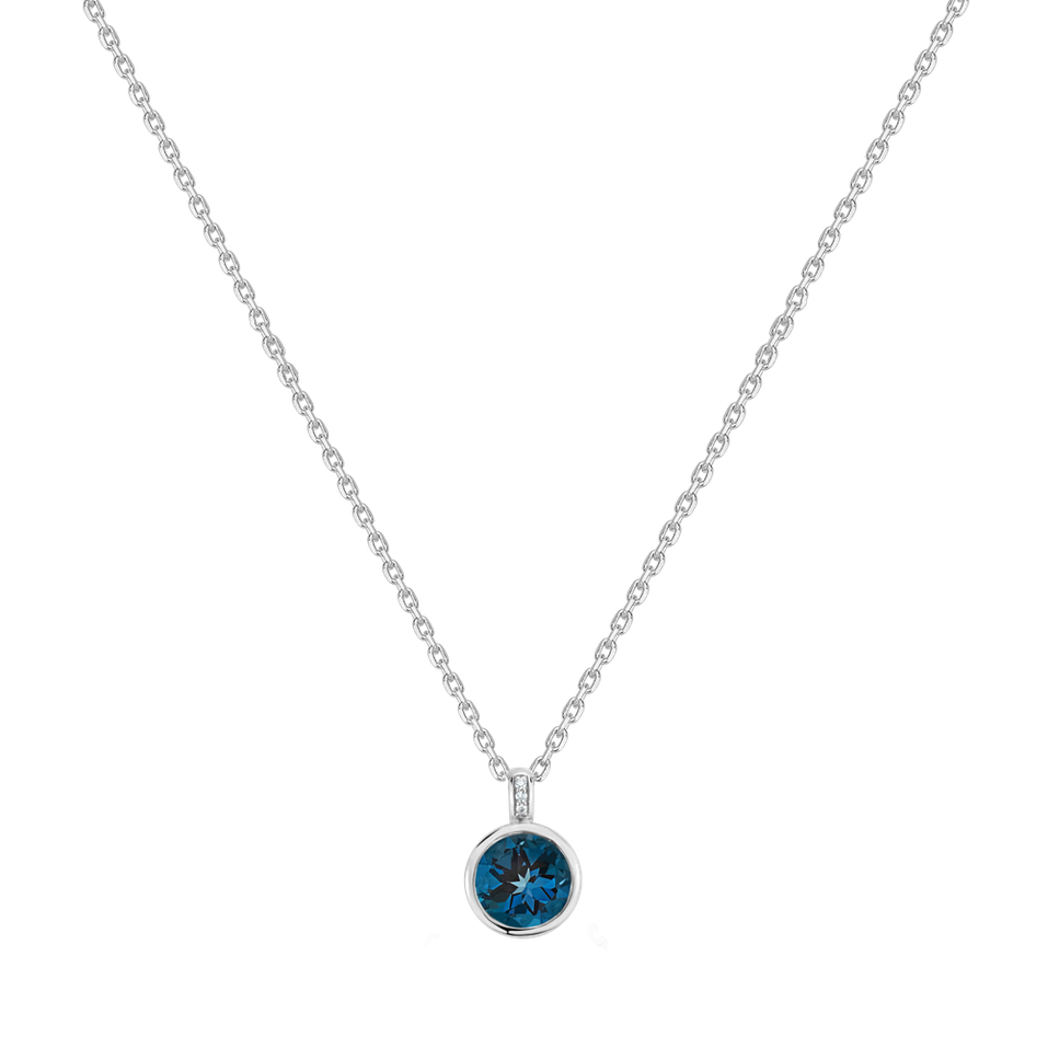 Náhrdelník s diamantmi a topásom Regal Elegance