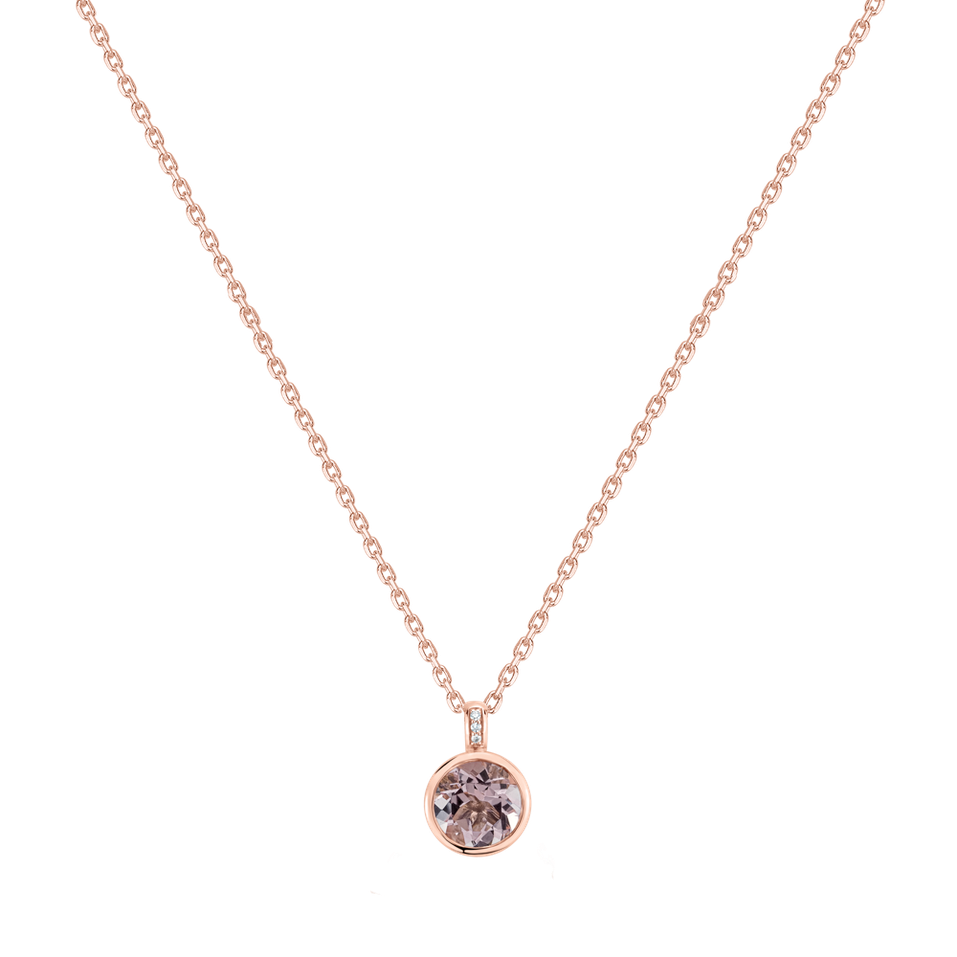 Náhrdelník s diamantmi a morganitom Regal Elegance