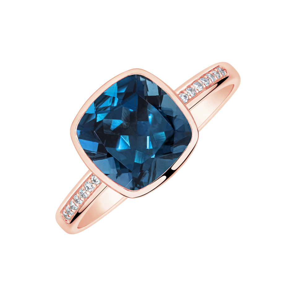 Prsteň s diamantmi a topásom Carelia