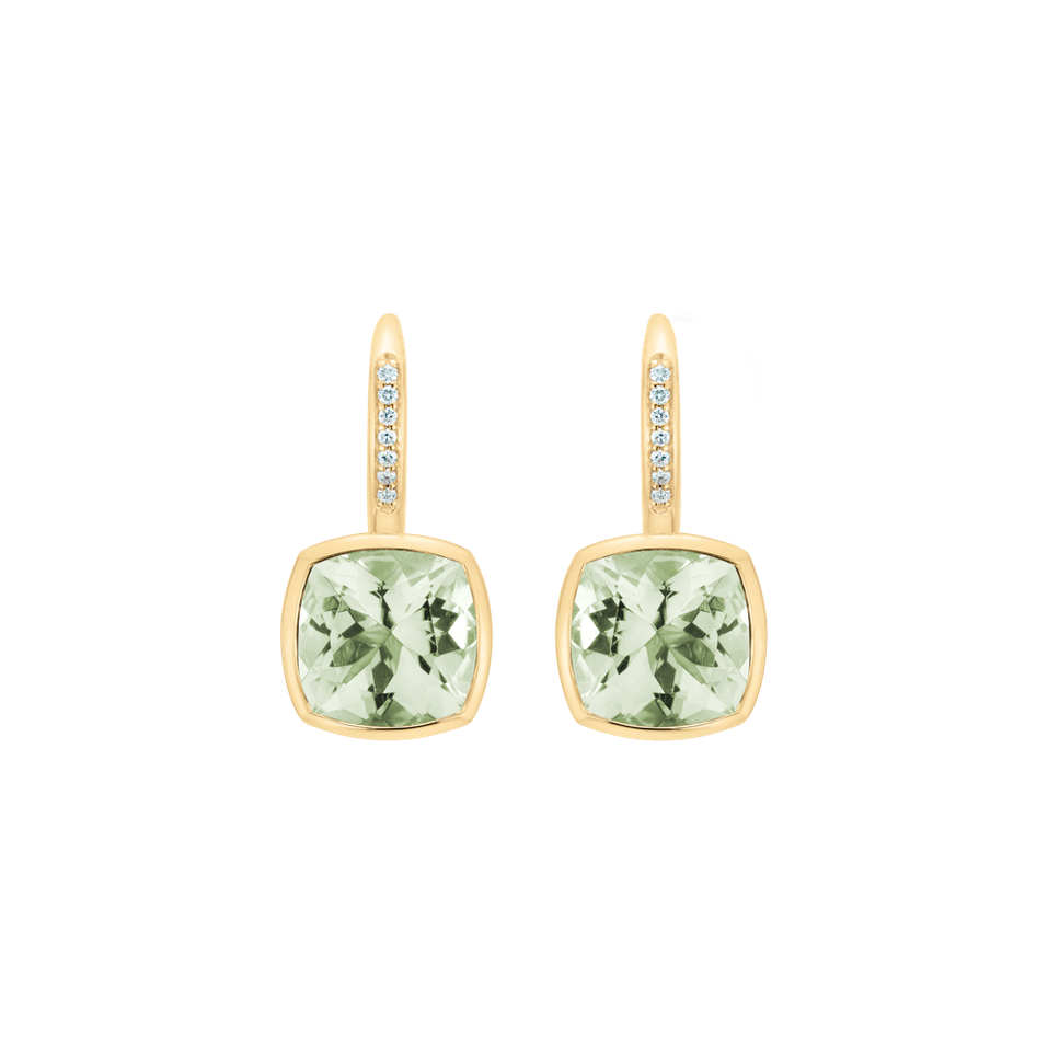 Náušnice s diamantmi a ametystom Carelia